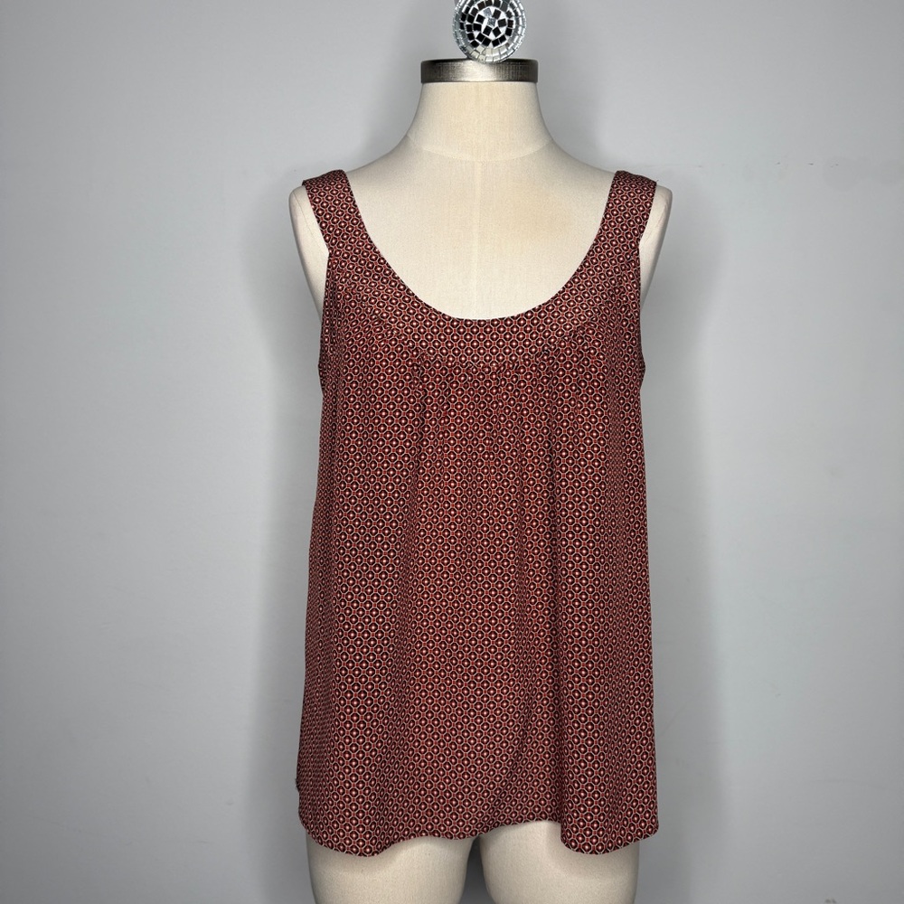 Banana Republic Geometric Pattern Tank Top Silk Women's Size Small